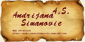 Andrijana Simanović vizit kartica